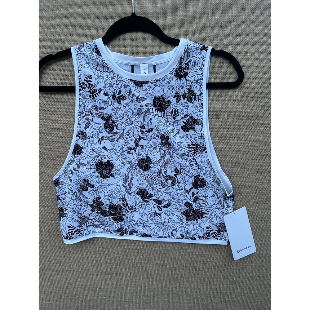 Lululemon Muscle Love Tank *Shine NWT Size 4 LFWI Foil Floral White